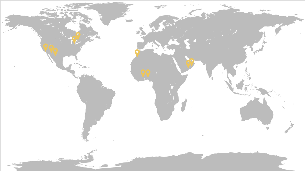 Keynote locations map